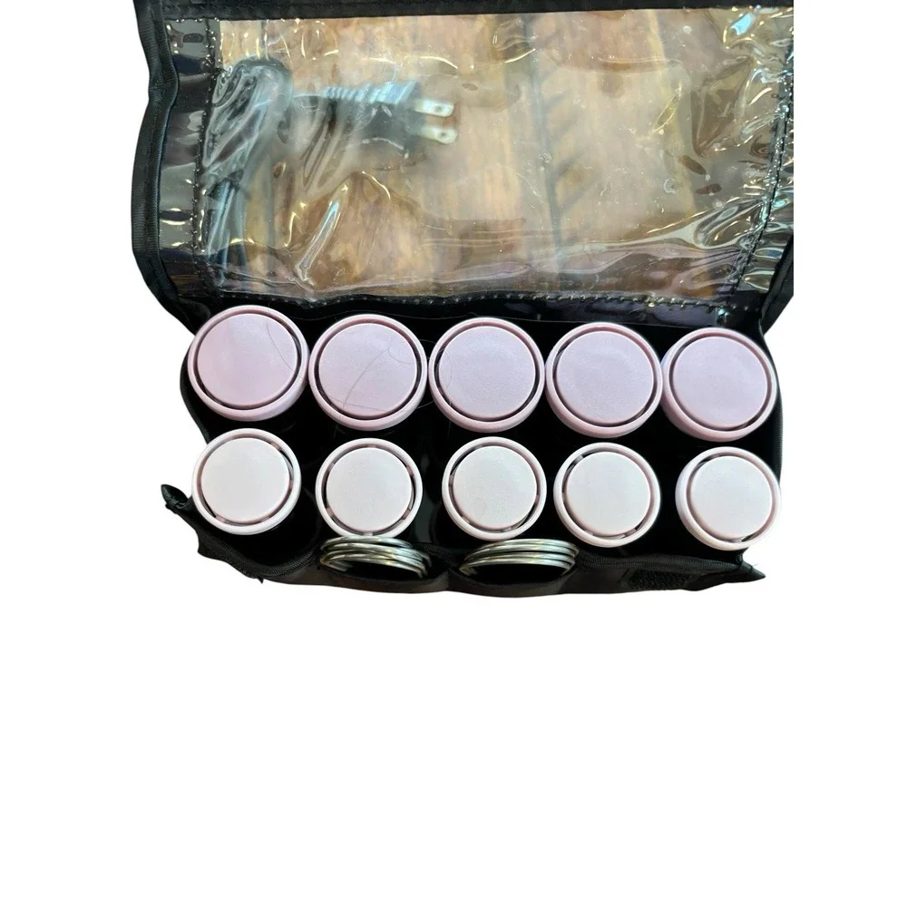 Remington Professional Ceramic Hot Rollers Travel Size 10 pcs Curlers Clips Pink